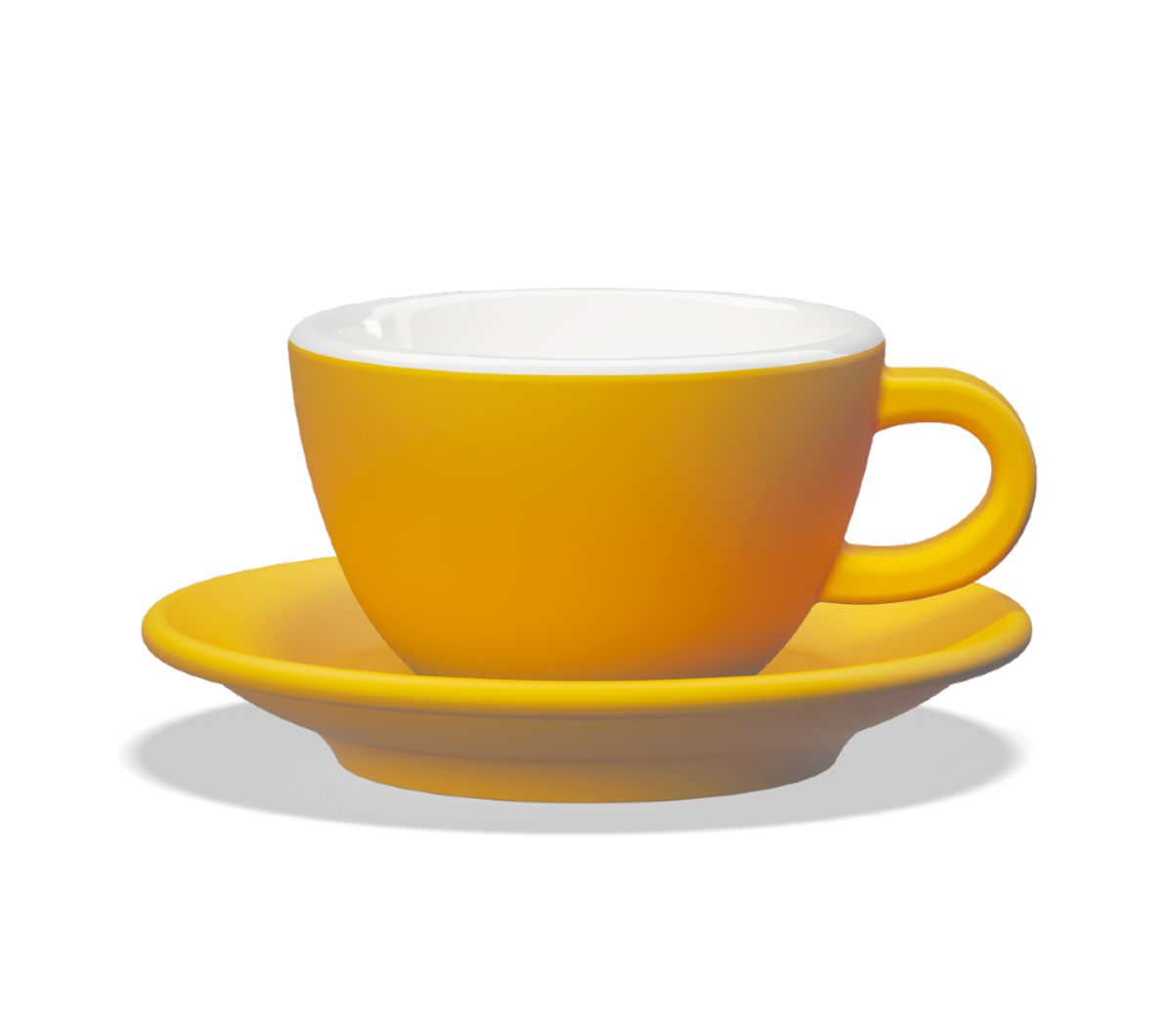"TULIPANO" 210ml Cappuccino Cups - yellow matte